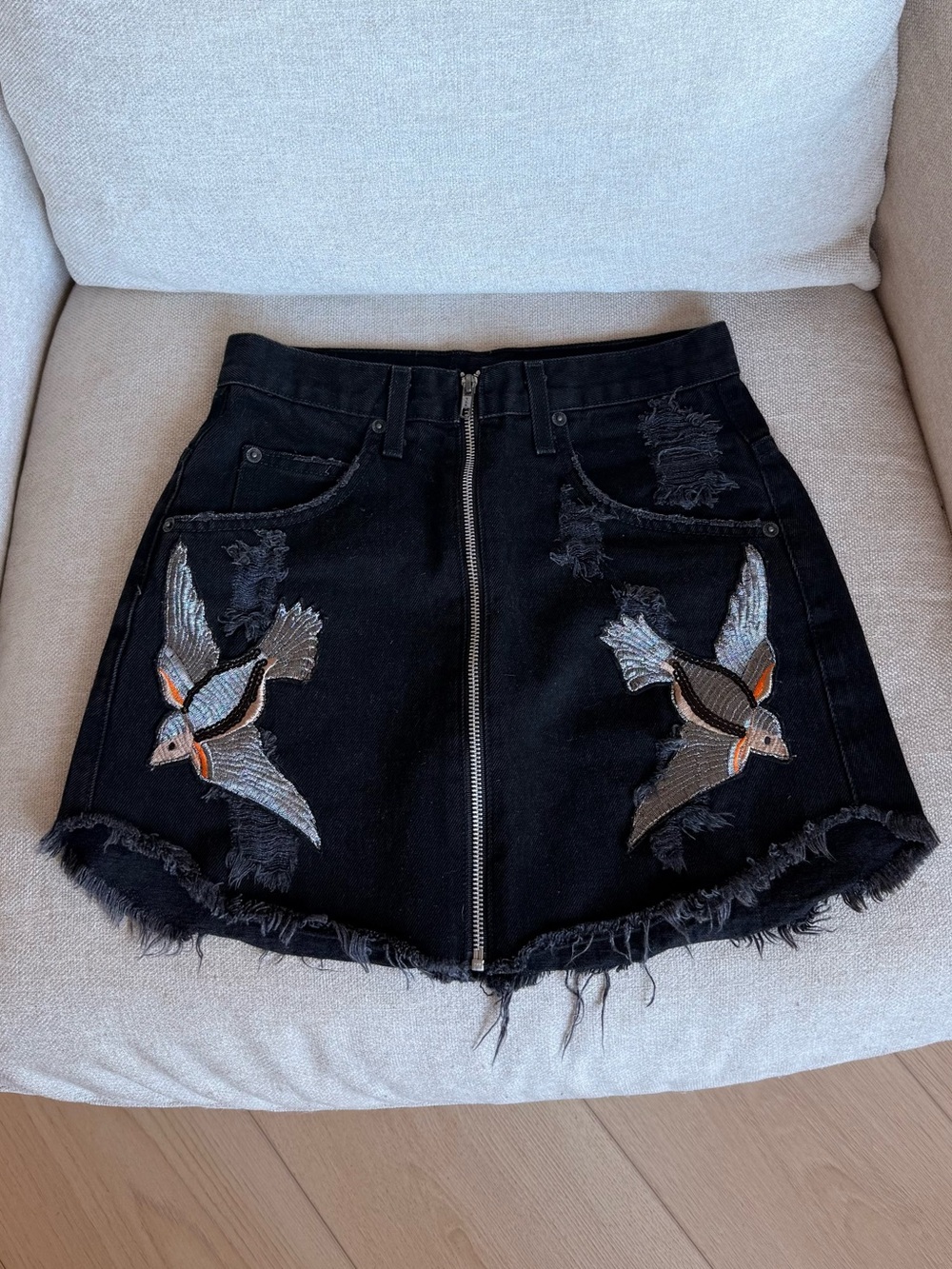 Carmar Black Denim Skirt